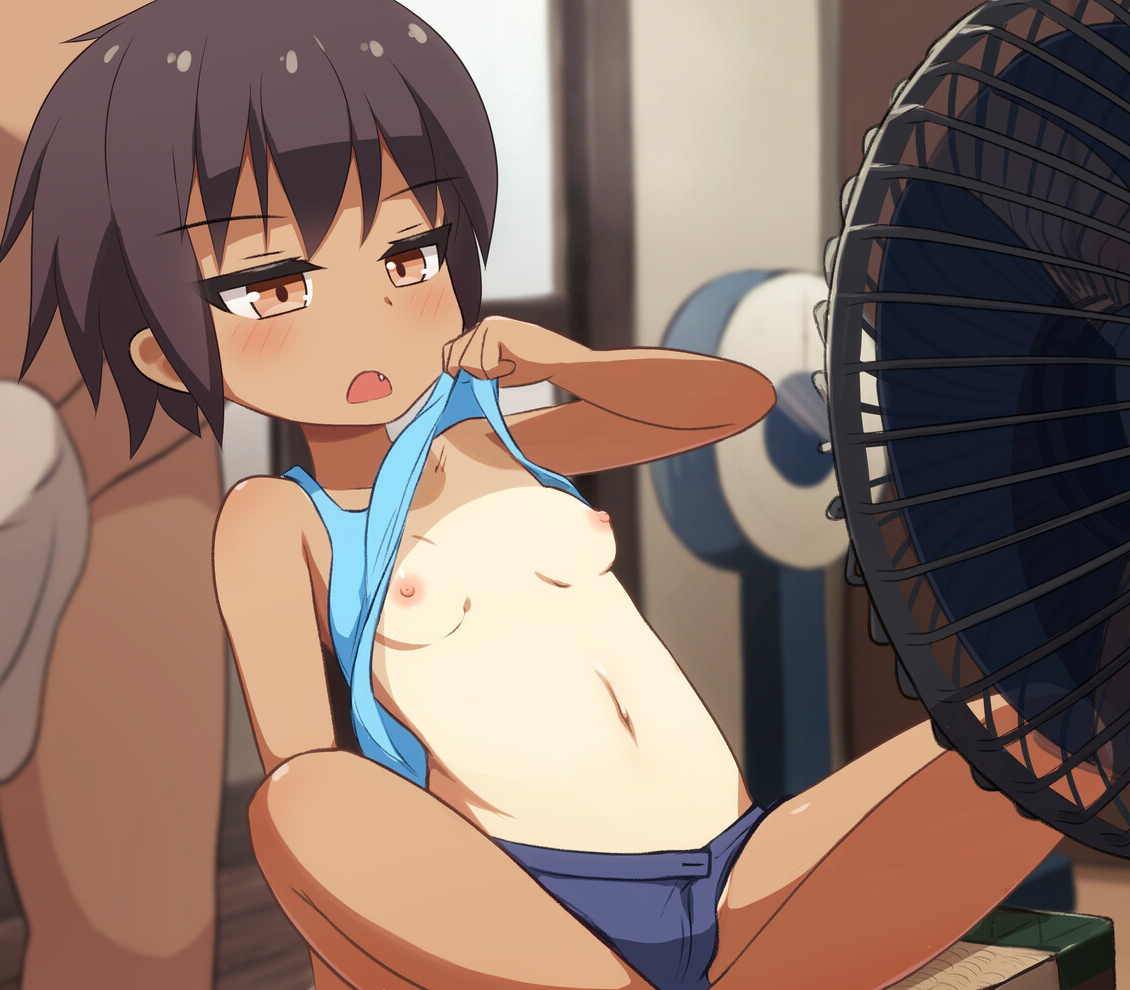 二次ロリ少女が膨らみかけおっぱいやブラを見せつけて誘惑してくるロリおっぱい二次エロ画像-43