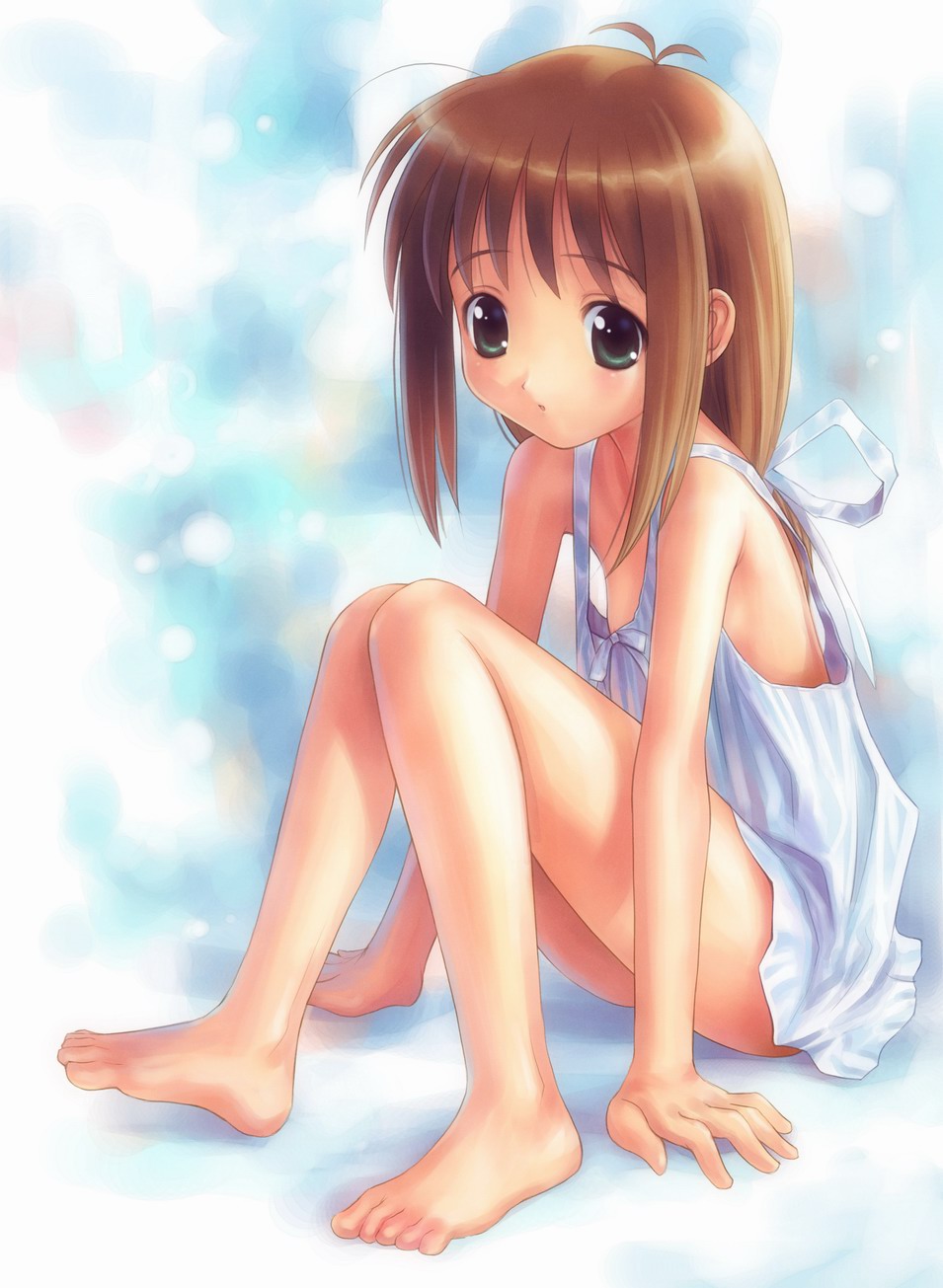 二次ロリ少女が暖かくなってきたので薄着でちくチラしちゃってる二次エロ画像-7