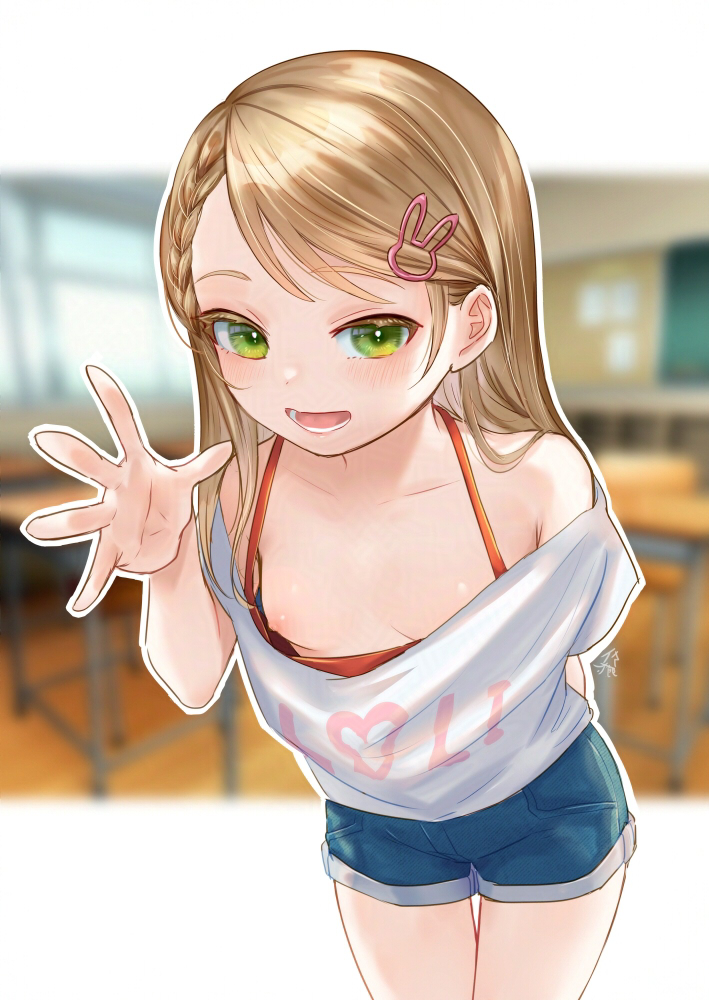 二次ロリ少女が暖かくなってきたので薄着でちくチラしちゃってる二次エロ画像-12