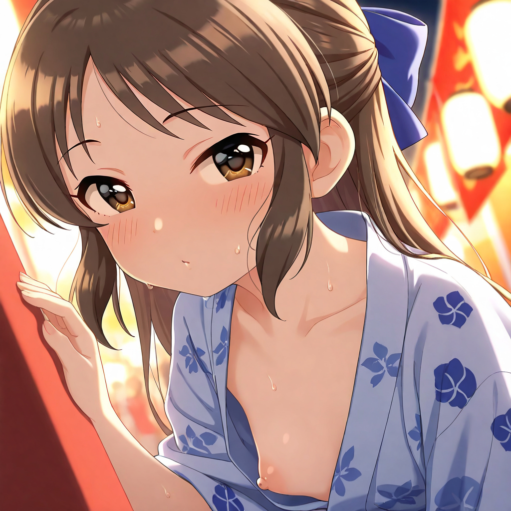 二次ロリ少女が暖かくなってきたので薄着でちくチラしちゃってる二次エロ画像-26