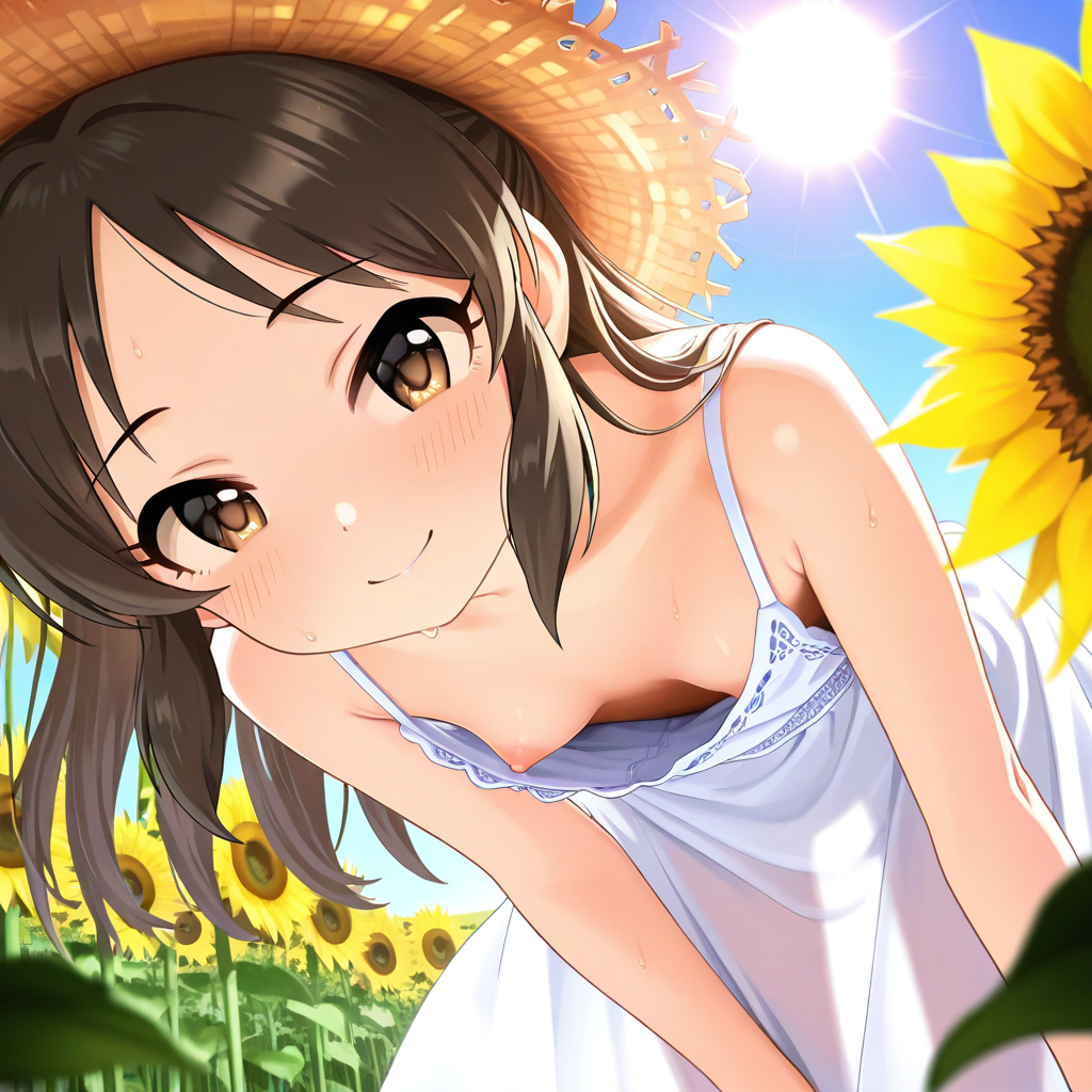 二次ロリ少女が暖かくなってきたので薄着でちくチラしちゃってる二次エロ画像-29