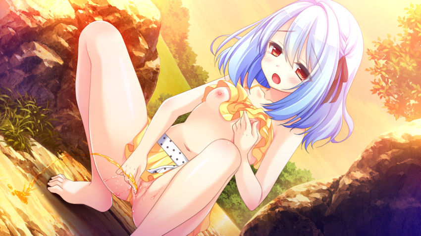 二次ロリ少女がお外でうんこ座りで露出しゃがみおしっこしてる二次エロ画像-12