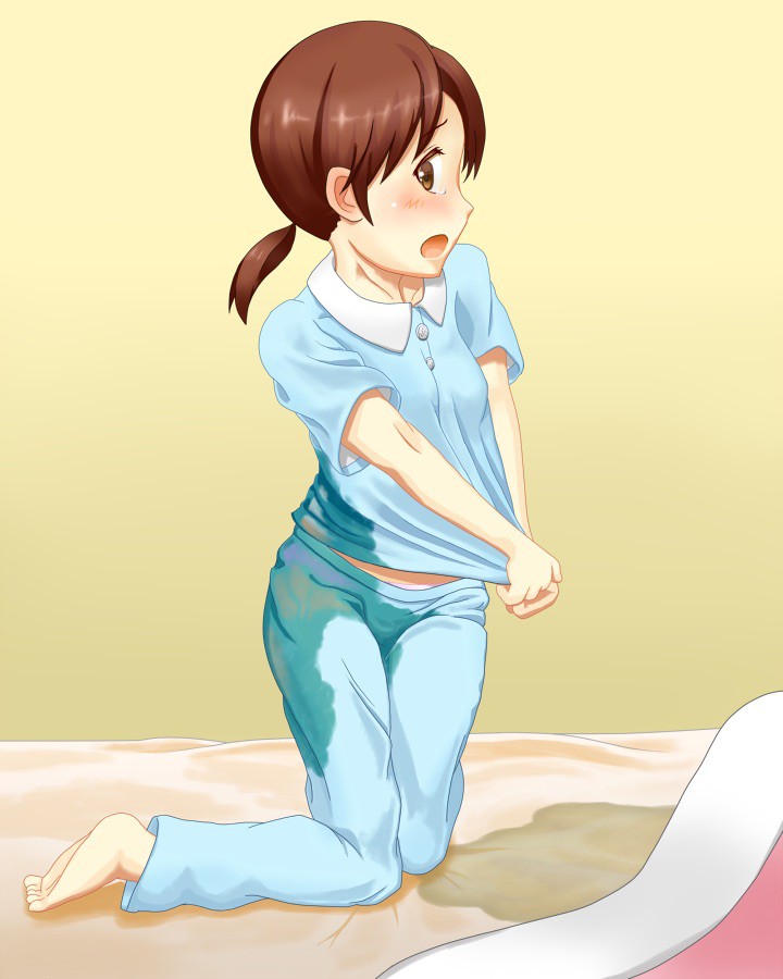 二次ロリ少女が寒い時期トイレ我慢して寝たらおねしょしちゃう二次エロ画像-10