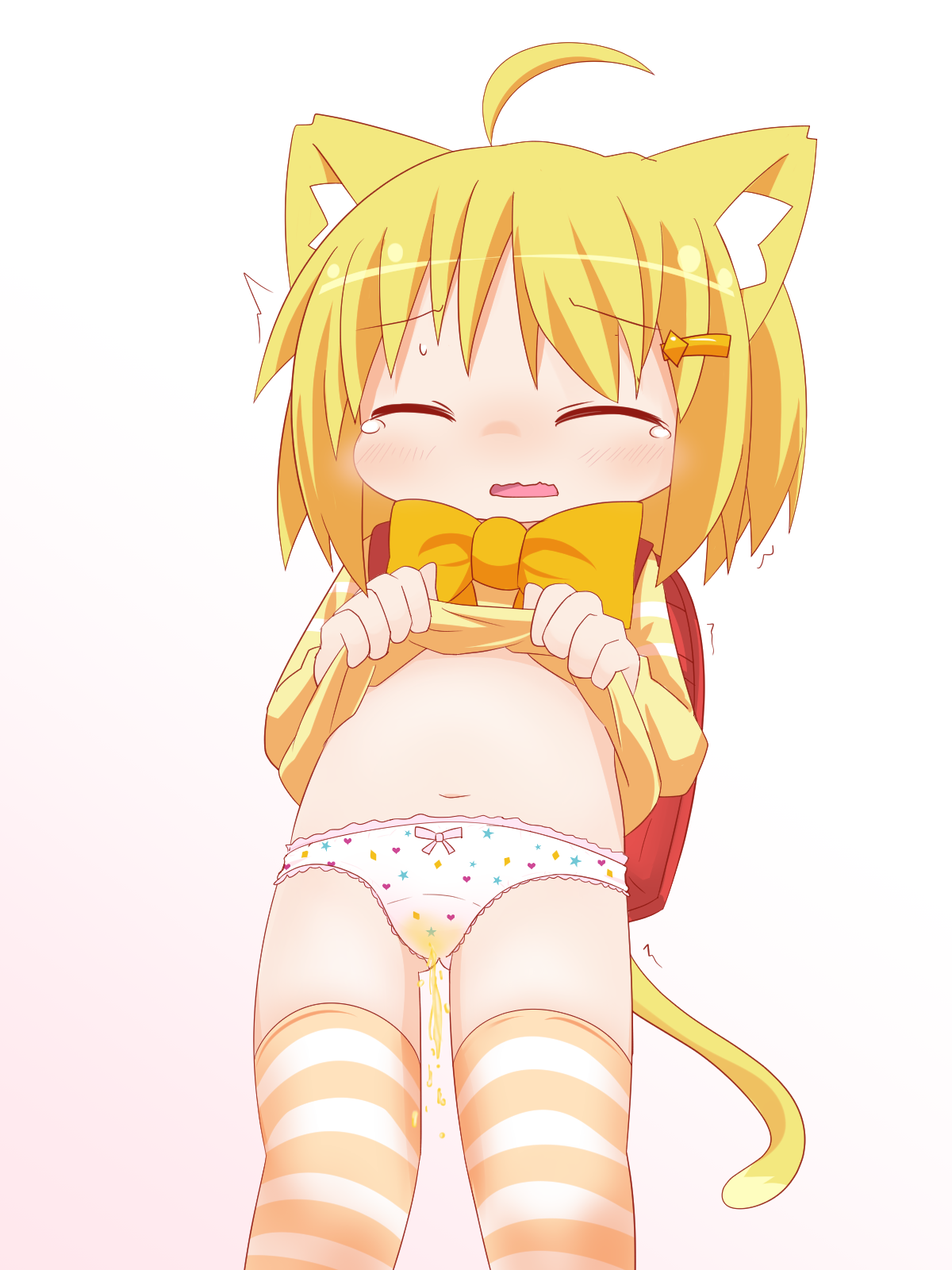 二次ロリ少女が下着をはいたままおしっこ放出しているロリ穿いたままお漏らし二次エロ画像-24