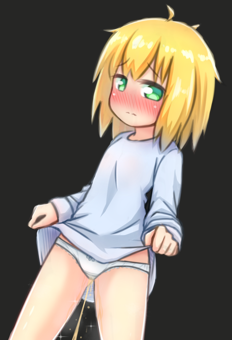 二次ロリ少女が下着をはいたままおしっこ放出しているロリ穿いたままお漏らし二次エロ画像-26