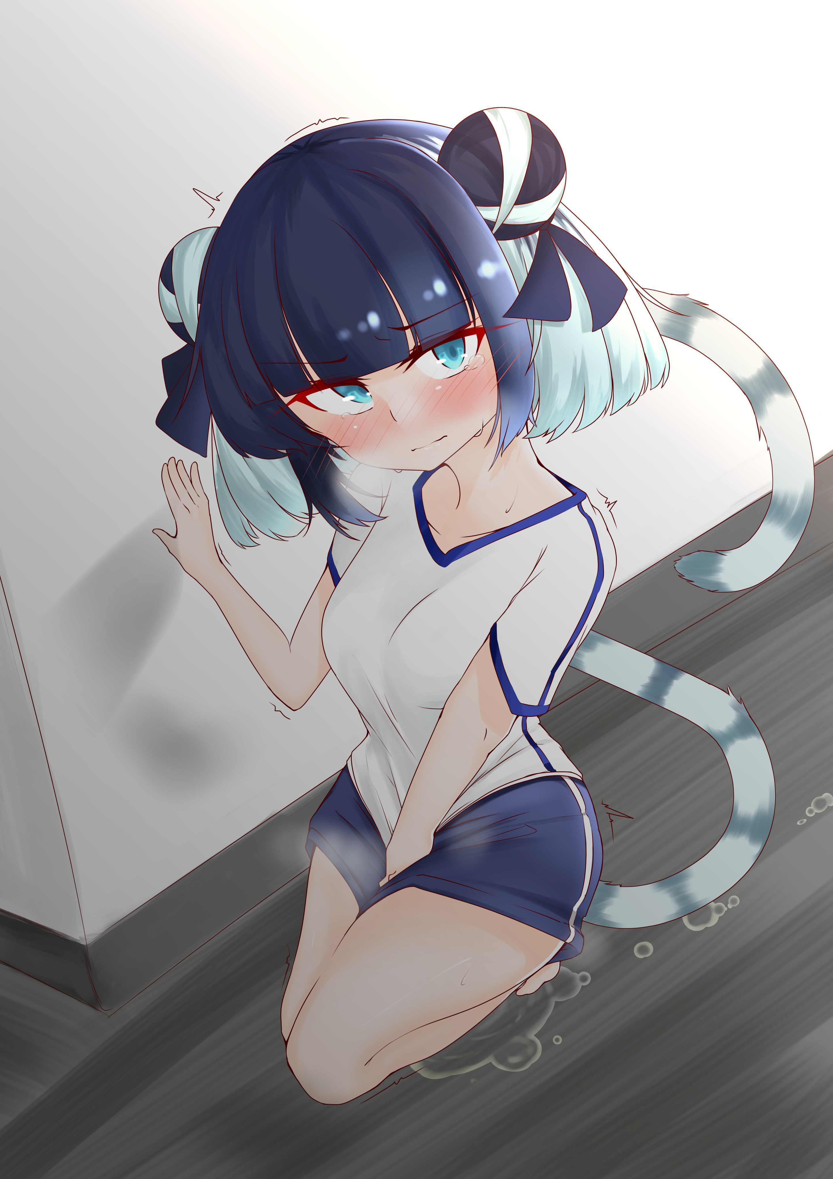 体操服やブルマ姿の美少女が我慢できずにお漏らししちゃう体操服おしっこ二次エロ画像-38