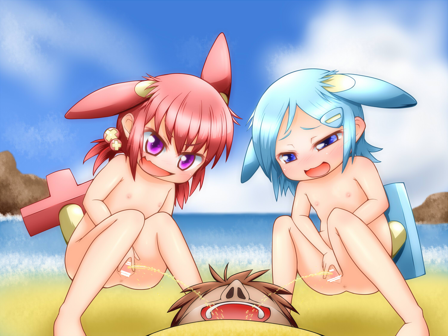 二次ロリ少女が女の子同士二人仲良くつれション！？ロリ少女の同時放尿おしっこ二次エロ画像-15