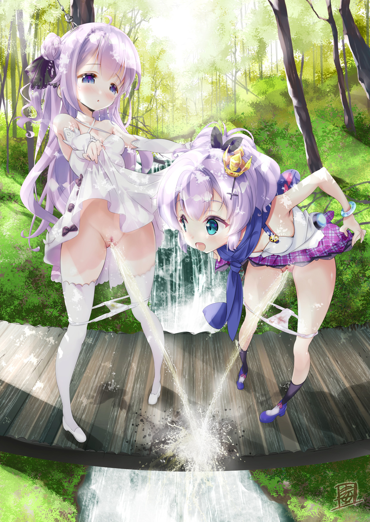 二次ロリ少女が女の子同士二人仲良くつれション！？ロリ少女の同時放尿おしっこ二次エロ画像-30