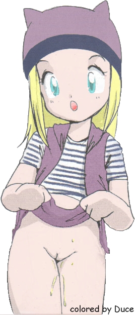 二次ロリ少女がスカートが汚れないようたくし上げておしっこやおもらししてる二次エロ画像-4