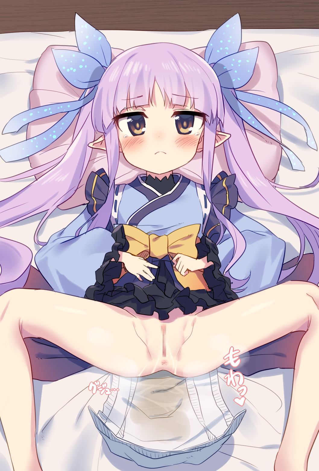 二次ロリ少女がスカートが汚れないようたくし上げておしっこやおもらししてる二次エロ画像-28