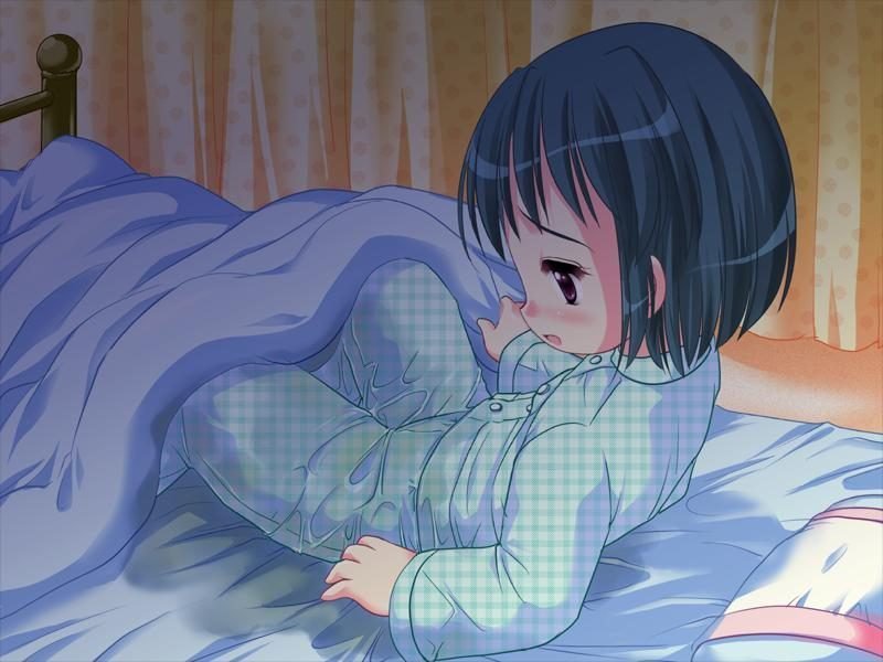 二次ロリ少女の油断しておねしょしちゃってるロリ少女のロリ夜尿症おもらし二次エロ画像-6