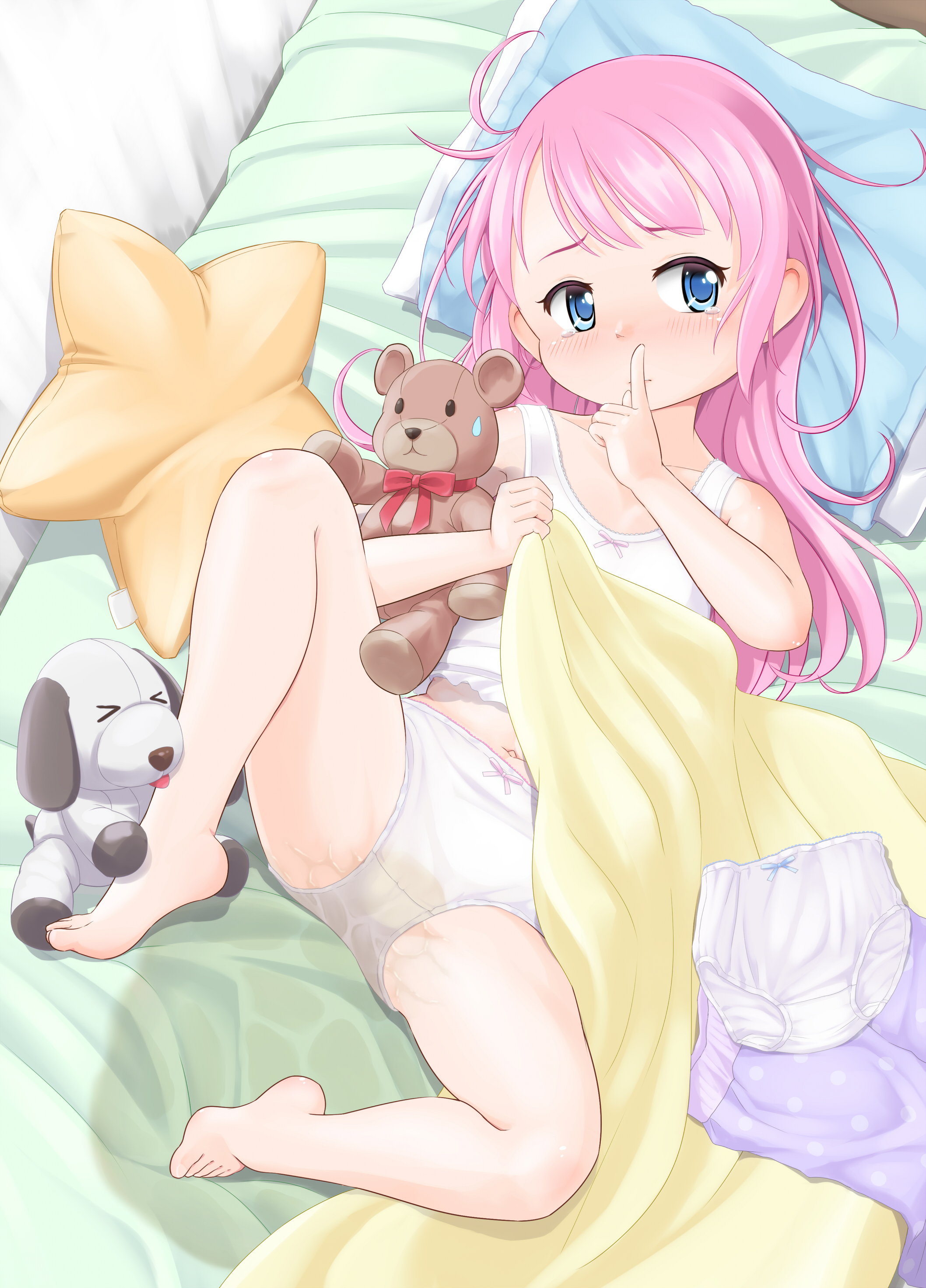 二次ロリ少女の油断しておねしょしちゃってるロリ少女のロリ夜尿症おもらし二次エロ画像-40