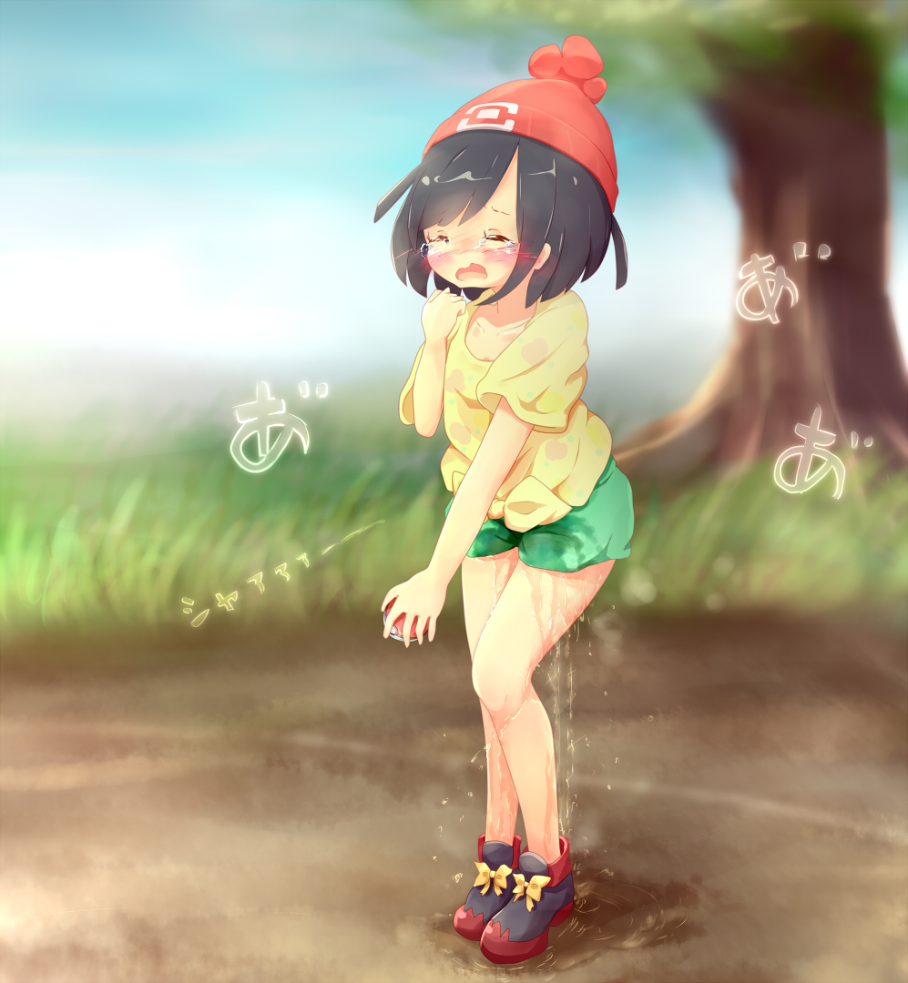 二次ロリ少女がおしがま失敗して股間を手で押さえてもおしっこ溢れるのが止まらないおもらし二次エロ画像-27