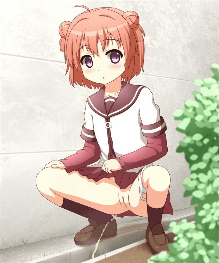 二次ロリ少女のしゃがみ野ション、お外でロリ少女が露出放尿しちゃってる二次エロ画像-28