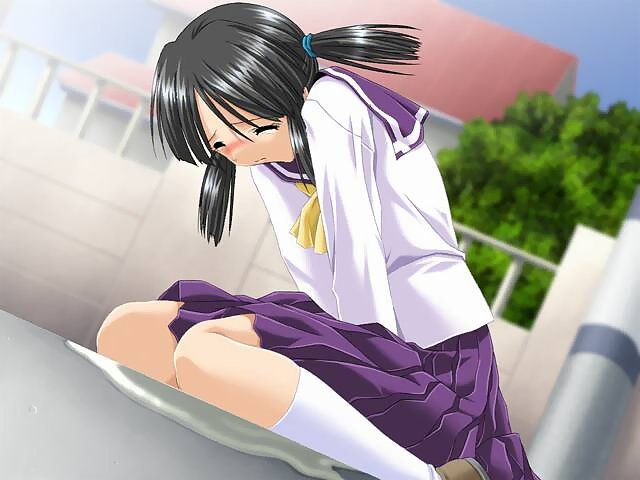 二次ロリ少女が女の子座りでお漏らしを止められず水たまり作るぺたん座り着衣ロリおもらし二次エロ画像-6