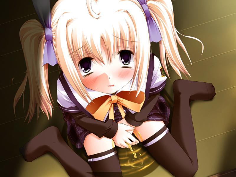 二次ロリ少女が女の子座りでお漏らしを止められず水たまり作るぺたん座り着衣ロリおもらし二次エロ画像-10