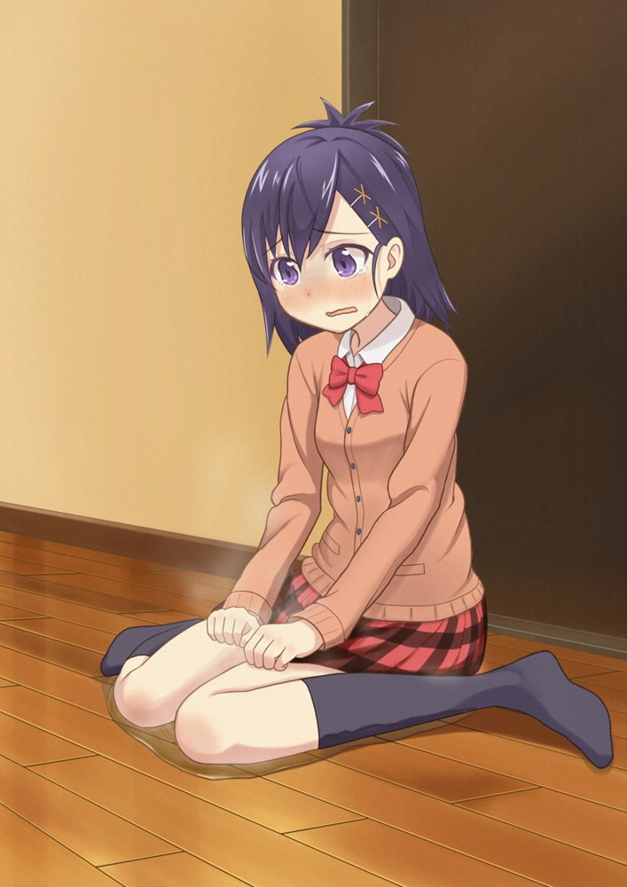 二次ロリ少女が女の子座りでお漏らしを止められず水たまり作るぺたん座り着衣ロリおもらし二次エロ画像-21