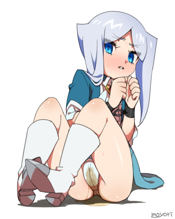 二次ロリ少女がシンプルおパンツに染み作っちゃう穿いたままおしっこお漏らしロリ二次ロリ画像-26