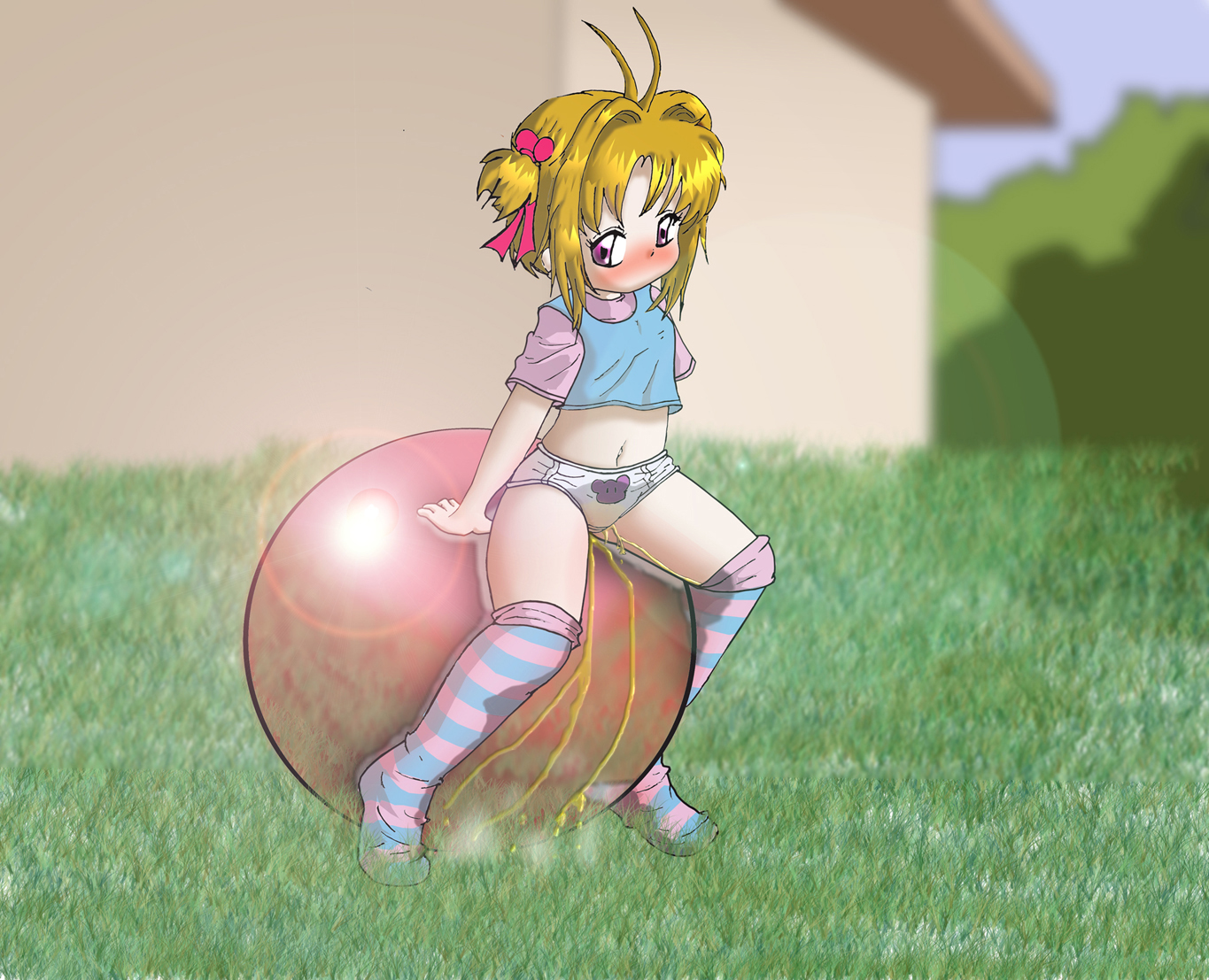 二次ロリ少女がシンプルおパンツに染み作っちゃう穿いたままおしっこお漏らしロリ二次ロリ画像-35