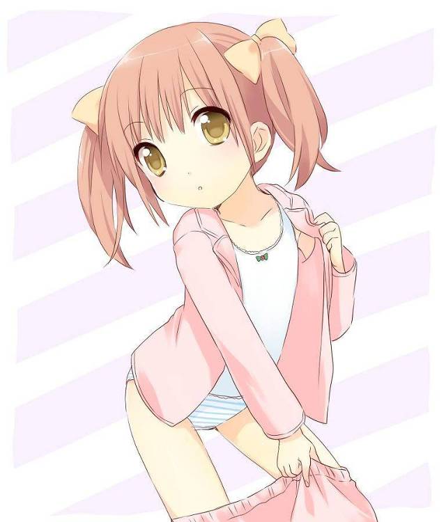 二次ロリ少女がその可愛いロリパンツを脱ぎ脱ぎしてロリマンが見えちゃいそうな二次エロ画像-8