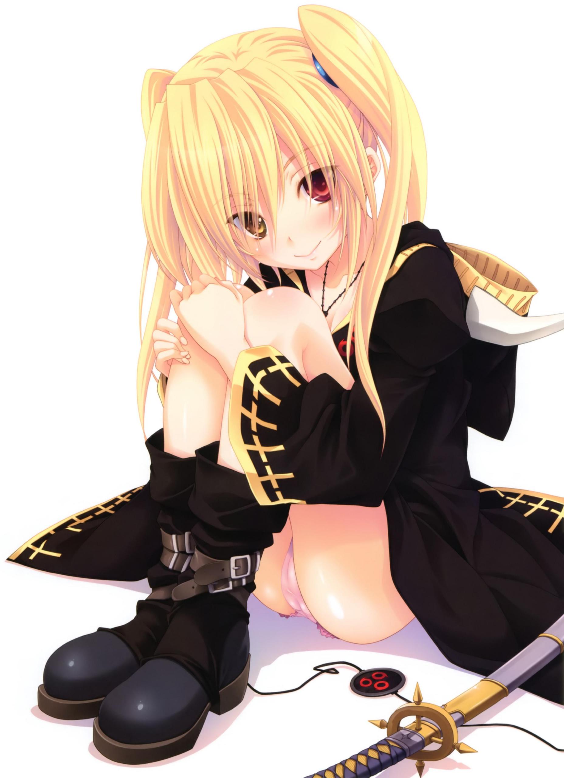 体育座りするロリ少女のトライアングル、三角地帯が見えたり見えたりするパンチラパンモロ二次エロ画像-31