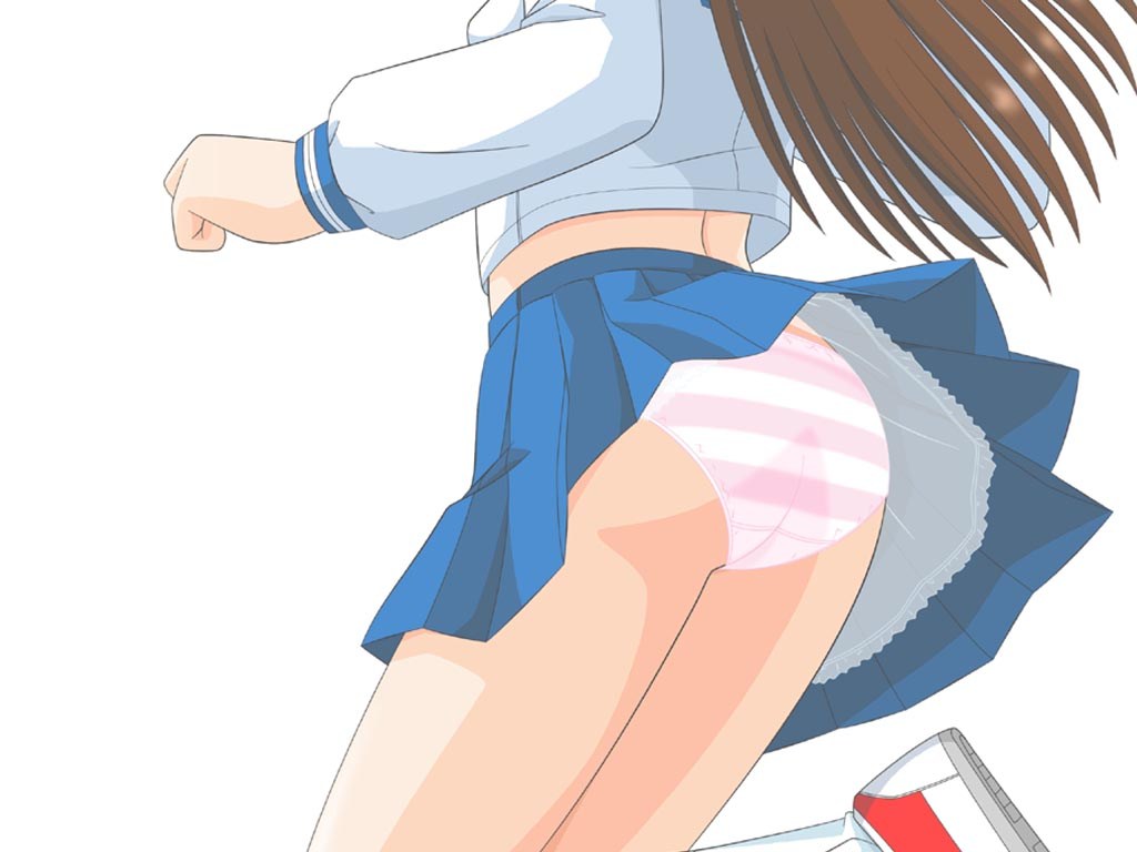 二次ロリ少女の縞々パンツ、縞パンを穿いている視線が釘付けになるのロリしまパンチラ二次エロ画像-5