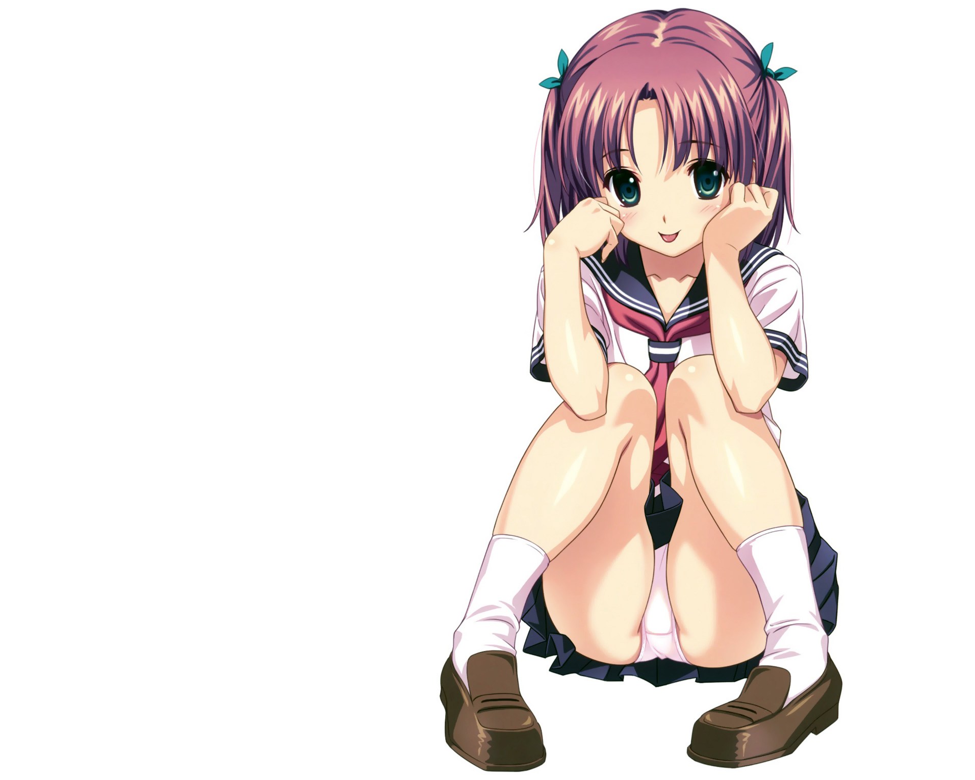 二次ロリ少女の縞々パンツ、縞パンを穿いている視線が釘付けになるのロリしまパンチラ二次エロ画像-25
