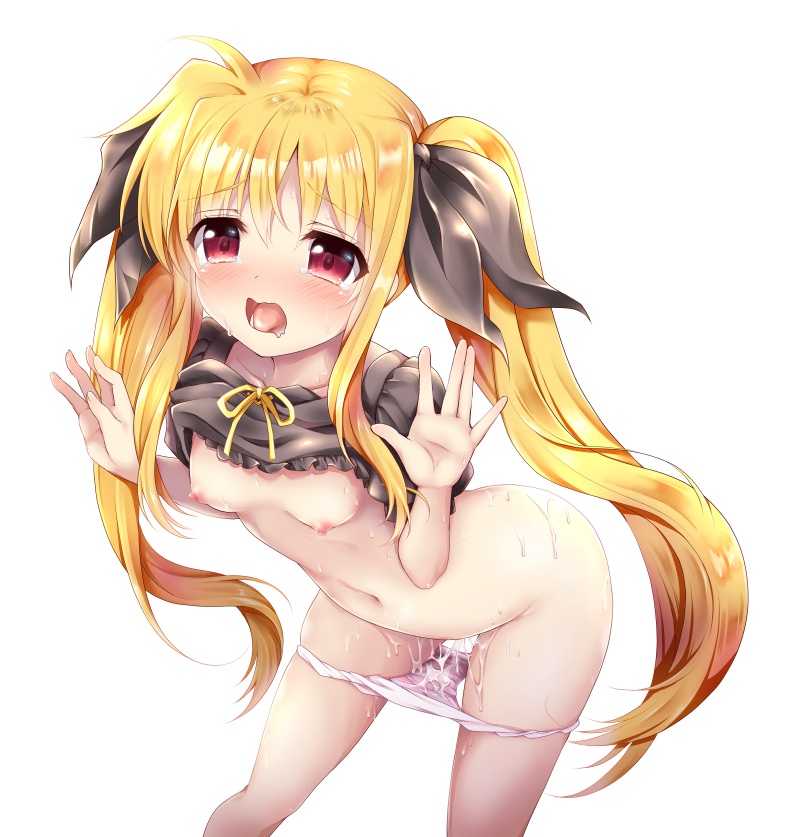 二次ロリ少女が上はたくし上げて下はずりおろして上も下も丸見えにしちゃう↑↓二次エロ画像-9