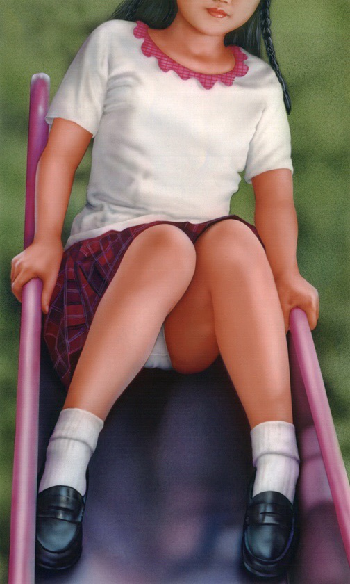 二次低学年JSロリ少女の無防備パンチラ姿を拝みたいロリ少女のしゃがみパンチラ二次エロ画像-11