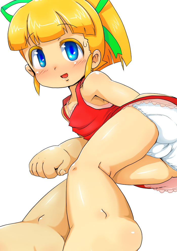 二次ロリ少女の中学年ぐらいまで穿きそうな布地の多い女児ショーツのおパンツ姿二次エロ画像-9