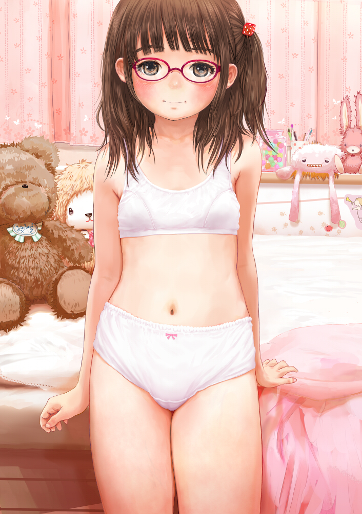 二次ロリ少女の中学年ぐらいまで穿きそうな布地の多い女児ショーツのおパンツ姿二次エロ画像-29