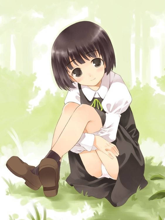 二次美少女のしゃがみパンチラ、嬉しいラッキースケベで心が浄化されるしゃがみパンチラ二次エロ画像-3