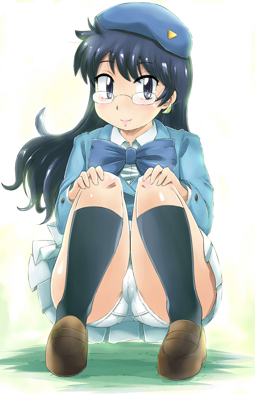 二次美少女のしゃがみパンチラ、嬉しいラッキースケベで心が浄化されるしゃがみパンチラ二次エロ画像-25