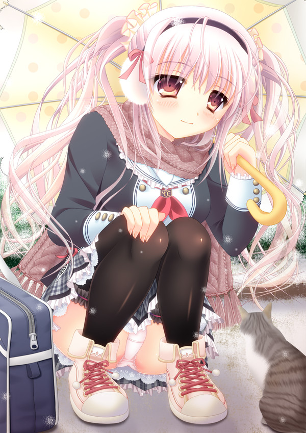 二次美少女のしゃがみパンチラ、嬉しいラッキースケベで心が浄化されるしゃがみパンチラ二次エロ画像-28