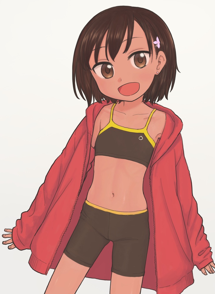二次ロリ少女のスポーツブラ、育ちかけロリ向けの子供向けスポブラタイプジュニアブラ二次エロ画像-4