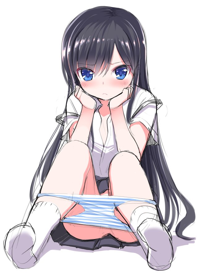 二次ロリ少女がおパンツ脱ぎかけてつるつるロリマンが見えちゃうような興奮する瞬間の二次エロ画像-4