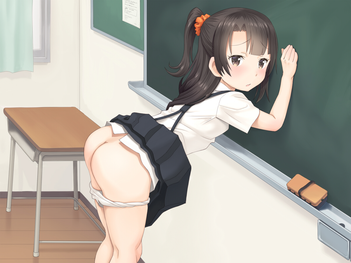 二次ロリ少女がおパンツ脱ぎかけてつるつるロリマンが見えちゃうような興奮する瞬間の二次エロ画像-24