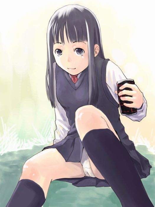 二次ロリ少女のしゃがみパンチラ、座りパンチラの無防備でかわいい姿で元気をもらうロリパンチラ二次エロ画像-2
