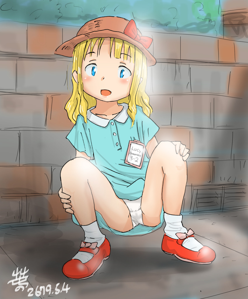 二次ロリ少女のしゃがみパンチラ、座りパンチラの無防備でかわいい姿で元気をもらうロリパンチラ二次エロ画像-14