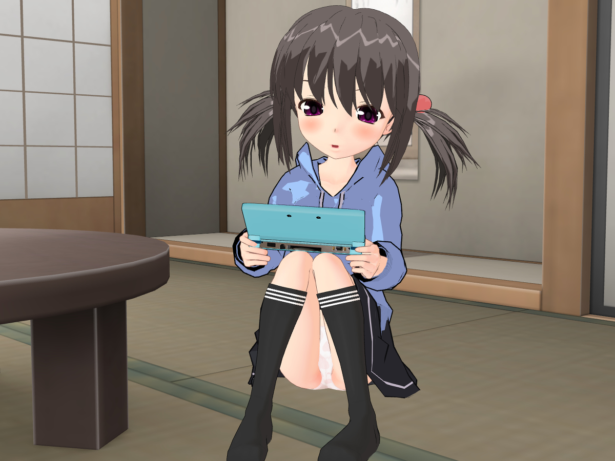 二次ロリ少女のしゃがみパンチラ、座りパンチラの無防備でかわいい姿で元気をもらうロリパンチラ二次エロ画像-20