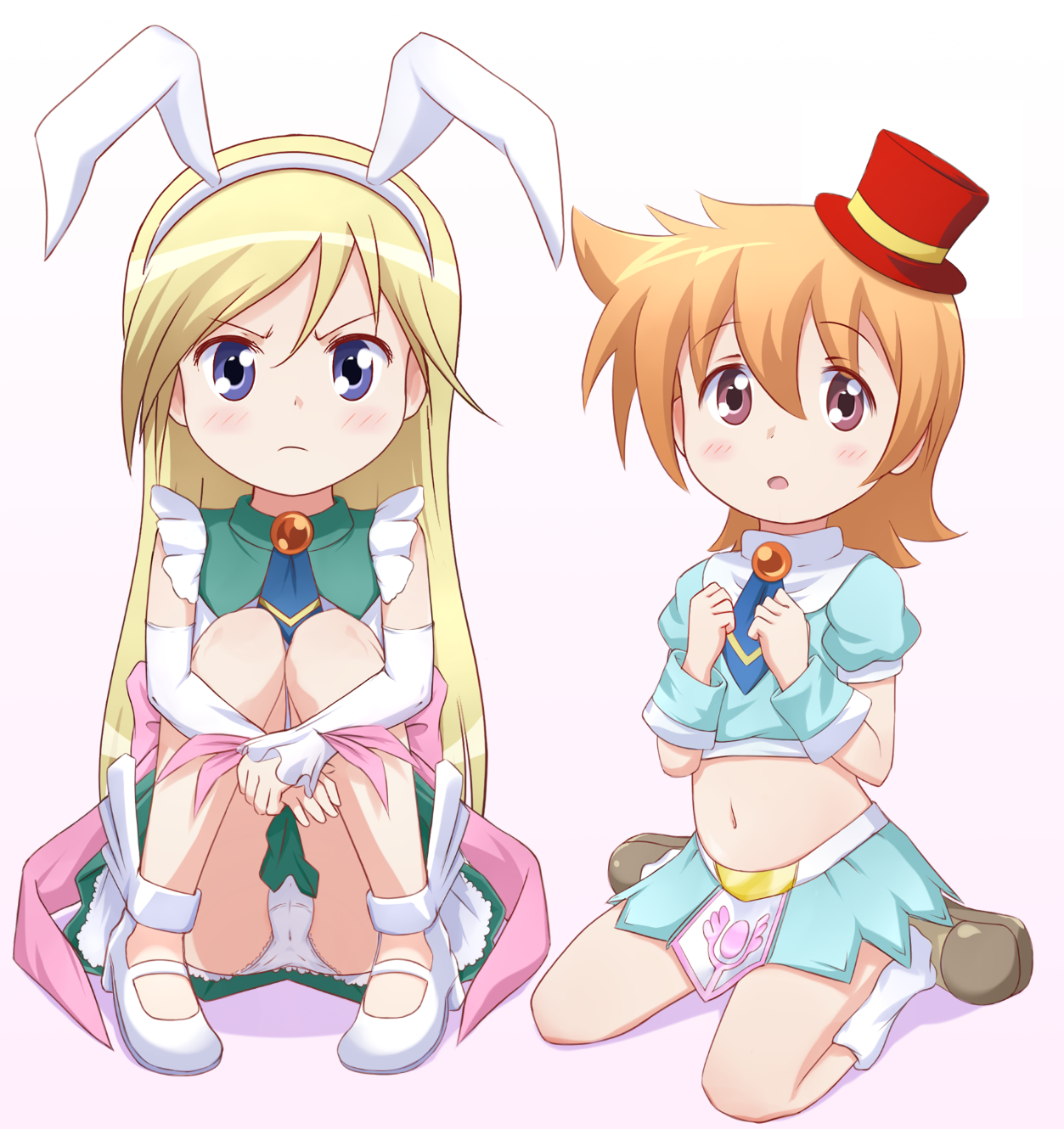 二次ロリ少女のしゃがみパンチラ、座りパンチラの無防備でかわいい姿で元気をもらうロリパンチラ二次エロ画像-31