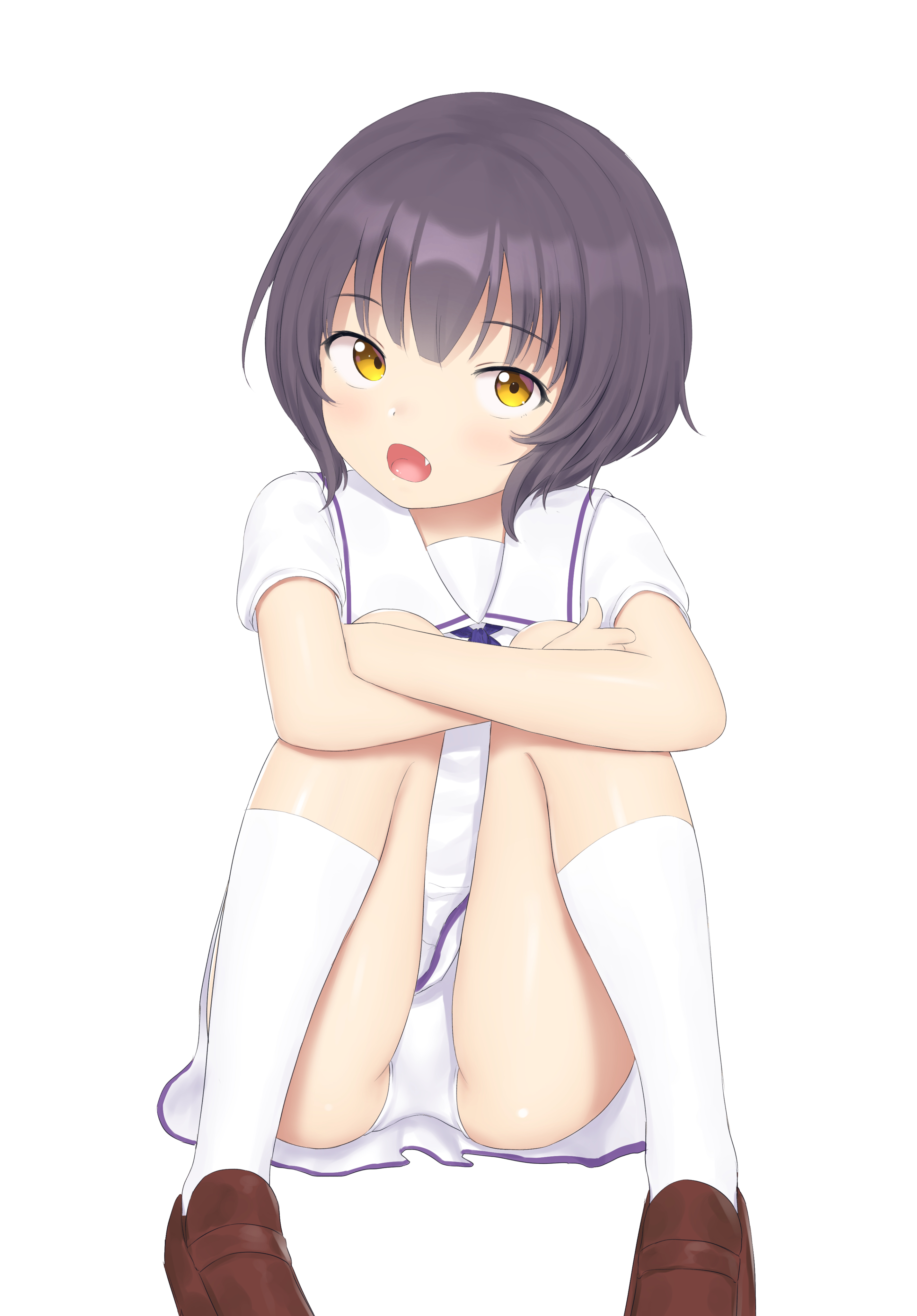 二次ロリ少女のしゃがみパンチラ、座りパンチラの無防備でかわいい姿で元気をもらうロリパンチラ二次エロ画像-36