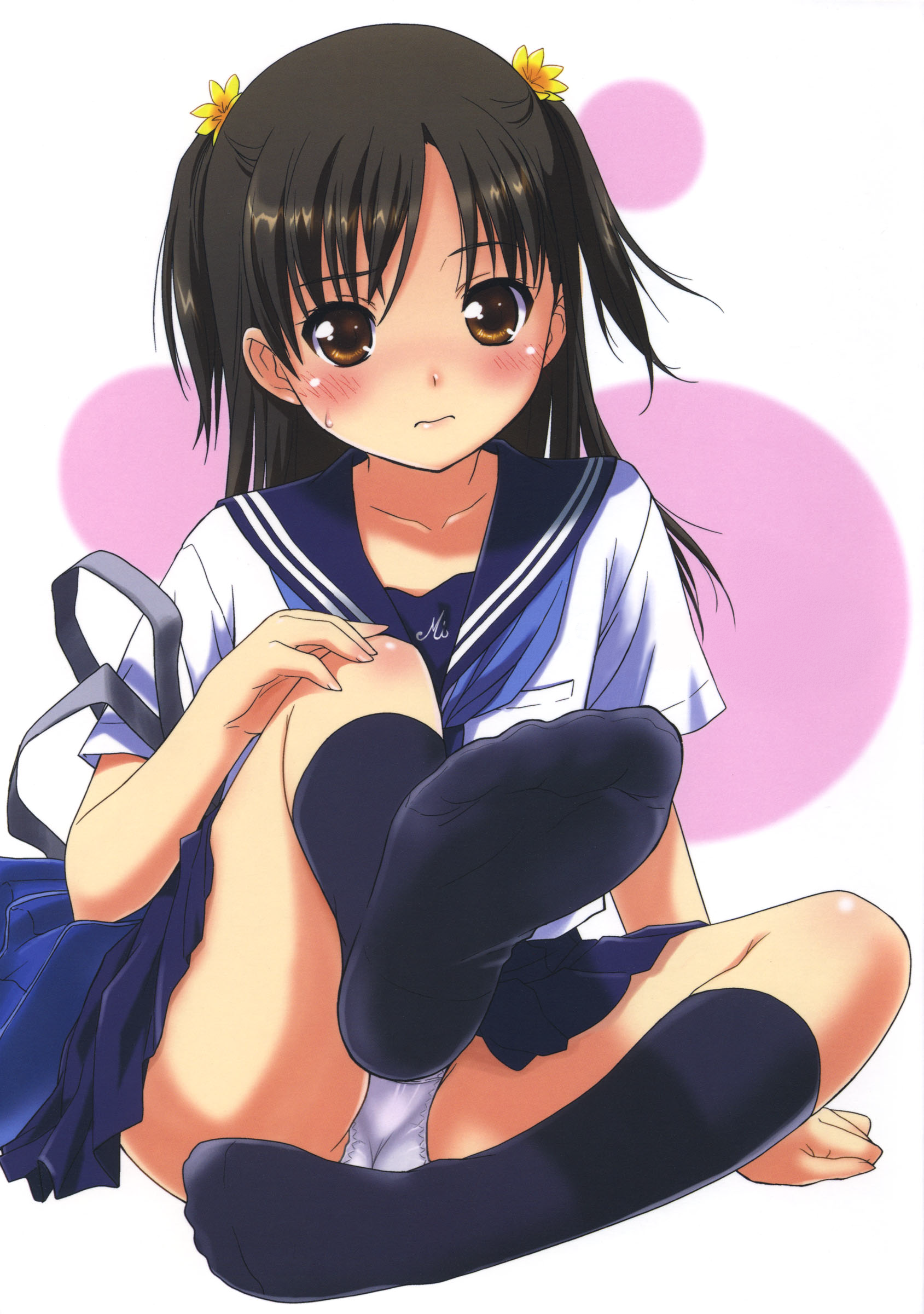 二次ロリ少女のしゃがみパンチラ、座りパンチラの無防備でかわいい姿で元気をもらうロリパンチラ二次エロ画像-39