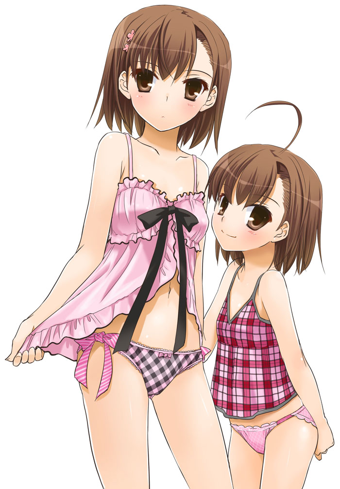 二次ロリ少女のちょっとおしゃれで色気のあるチェック柄ロリパンツ姿が可愛い二次エロ画像-5
