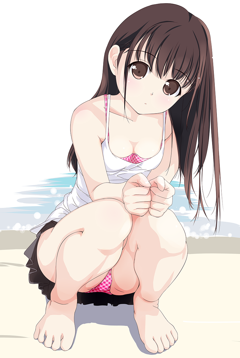 二次ロリ少女のちょっとおしゃれで色気のあるチェック柄ロリパンツ姿が可愛い二次エロ画像-14