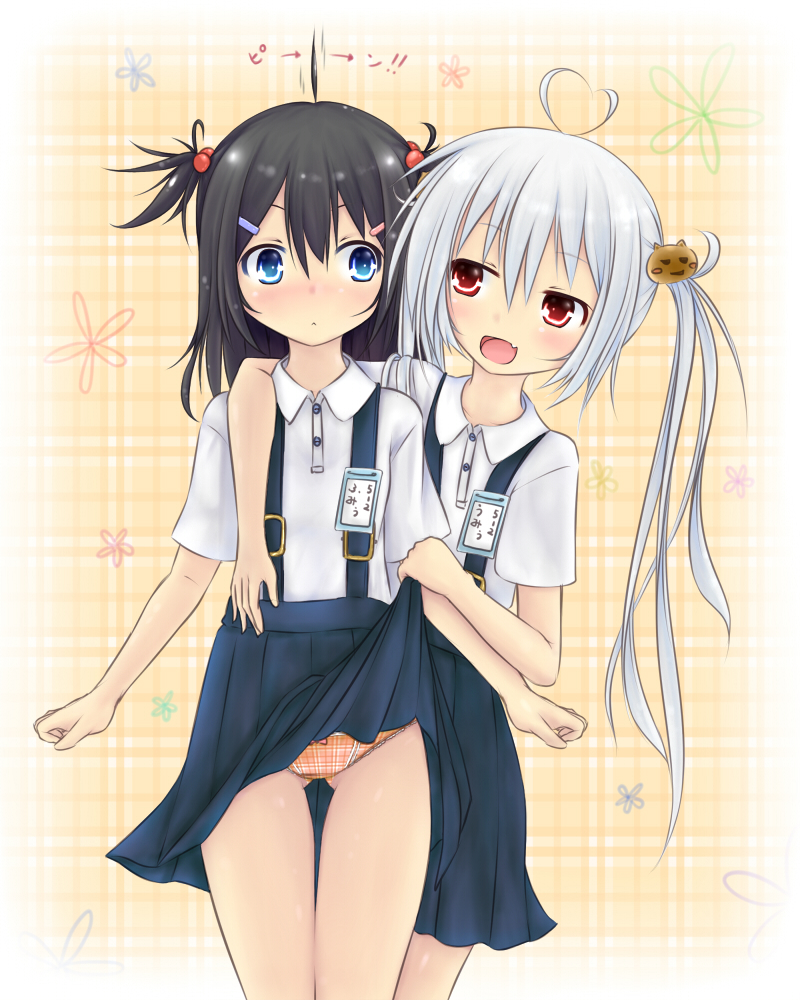 二次ロリ少女のちょっとおしゃれで色気のあるチェック柄ロリパンツ姿が可愛い二次エロ画像-19