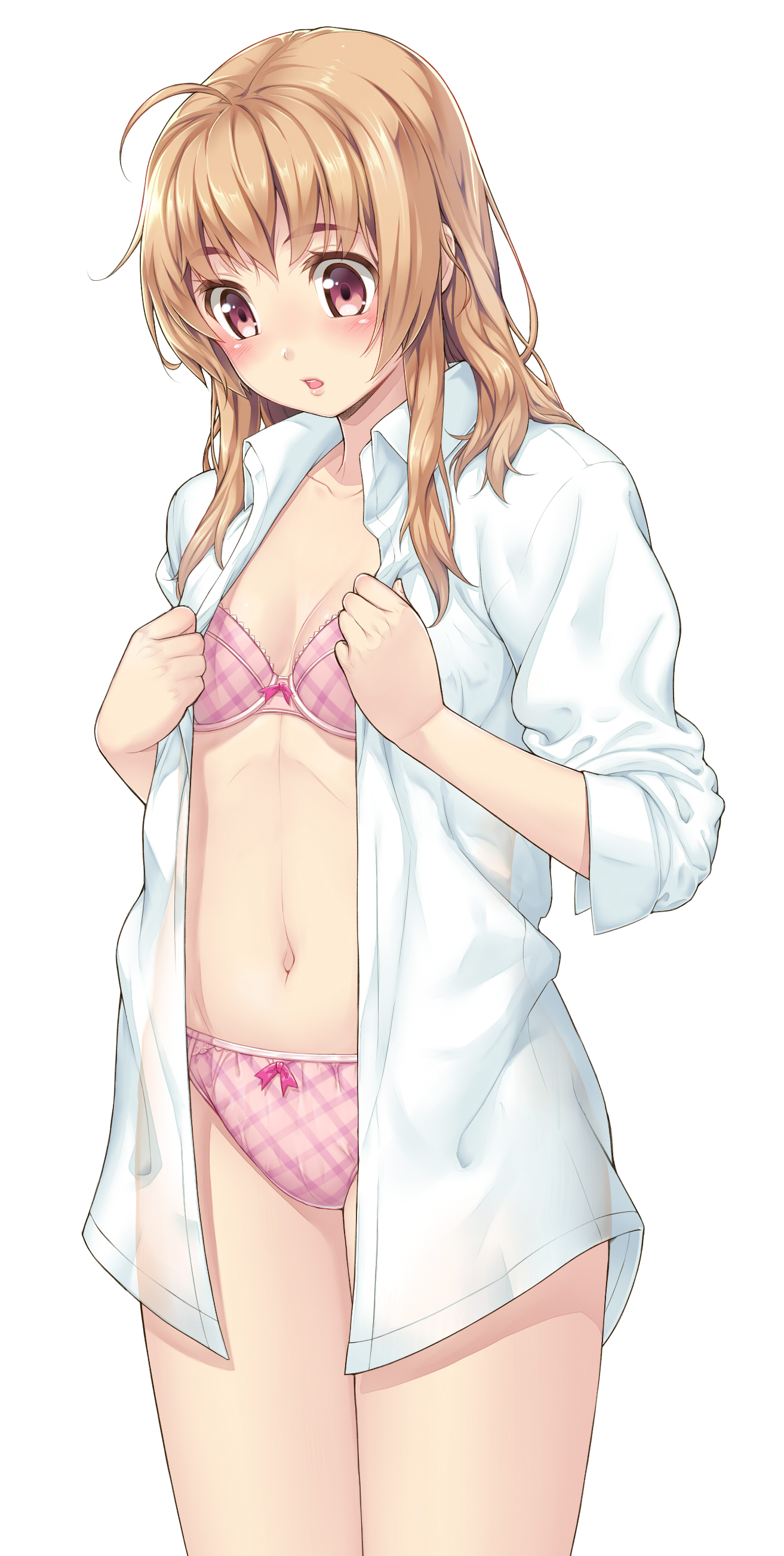 二次ロリ少女のちょっとおしゃれで色気のあるチェック柄ロリパンツ姿が可愛い二次エロ画像-23