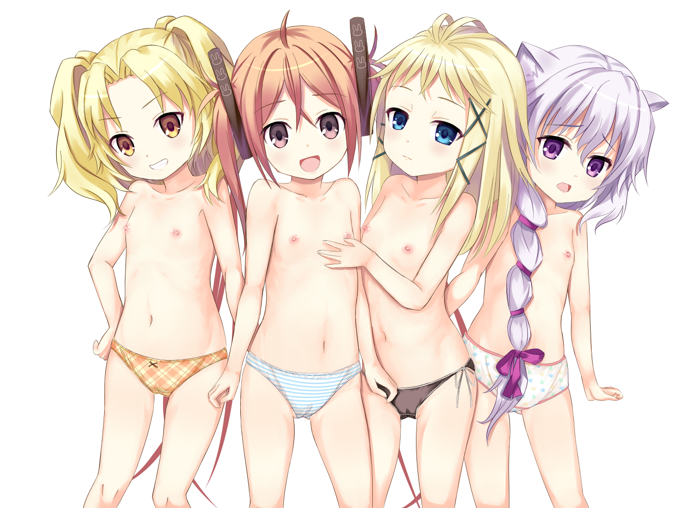 二次ロリ少女のちょっとおしゃれで色気のあるチェック柄ロリパンツ姿が可愛い二次エロ画像-24
