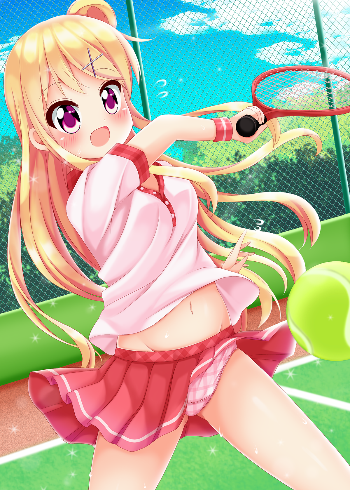 二次ロリ少女のちょっとおしゃれで色気のあるチェック柄ロリパンツ姿が可愛い二次エロ画像-33