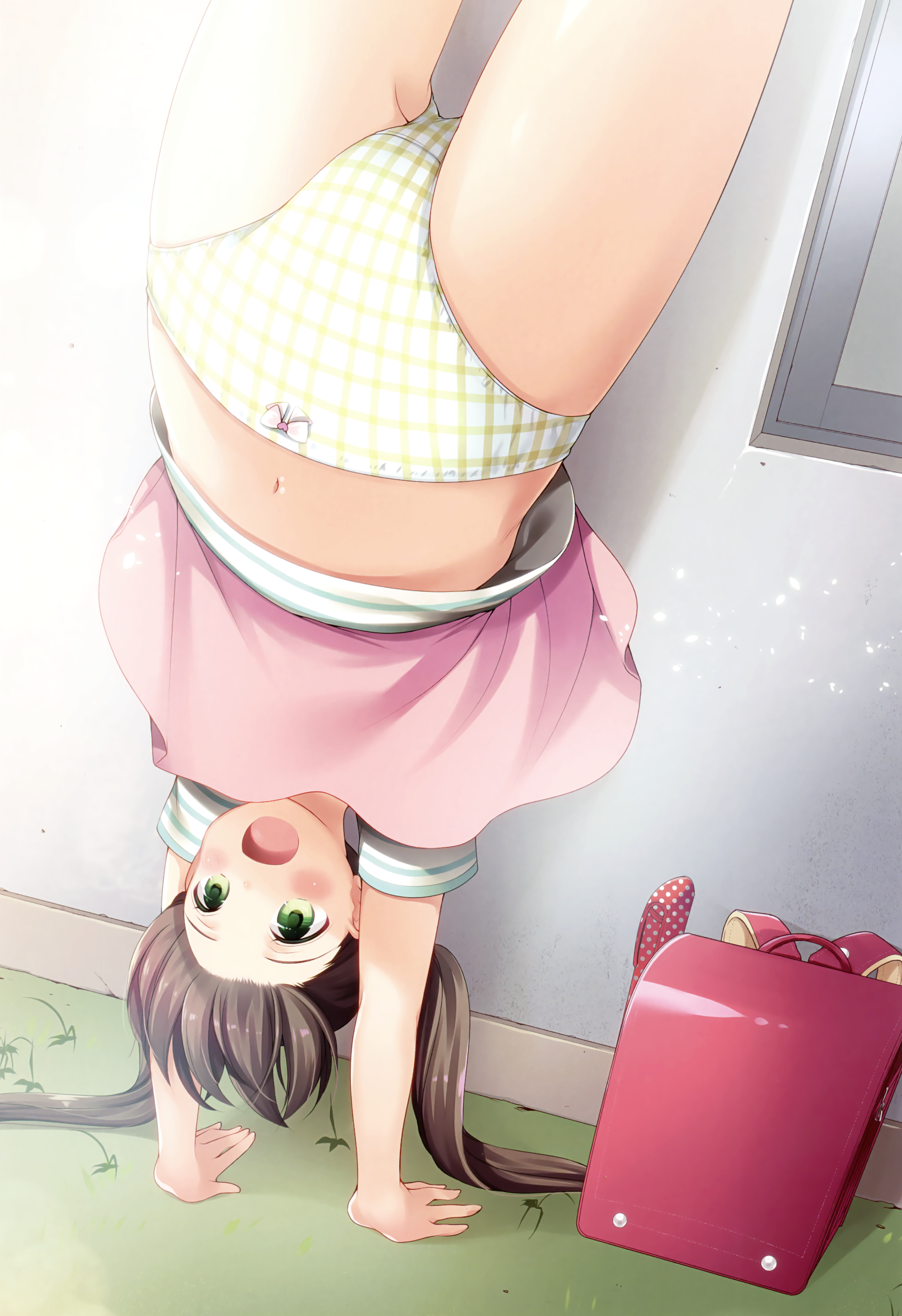 二次ロリ少女のちょっとおしゃれで色気のあるチェック柄ロリパンツ姿が可愛い二次エロ画像-34